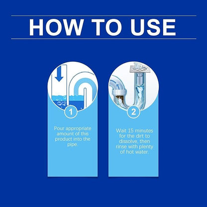 Drain Cleaner, Power Foam Unclogging Cleaner's Rapid-Dissolve Formula, 110g Sink and Drain Cleaner, Fast-Acting Drai𝐧 Opener for Bathroom Kitchen Toilet Pipe (2pcs)