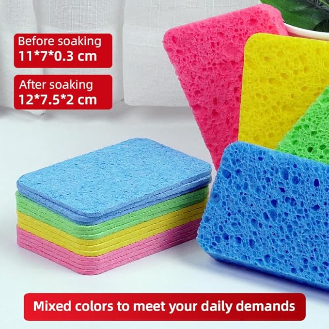 36 - Pack Non-Scratch Scrub Sponges - Sponges for Dishes and Washing Dishes, Cleaning Sponges for Kitchen Home and More（Mixed）