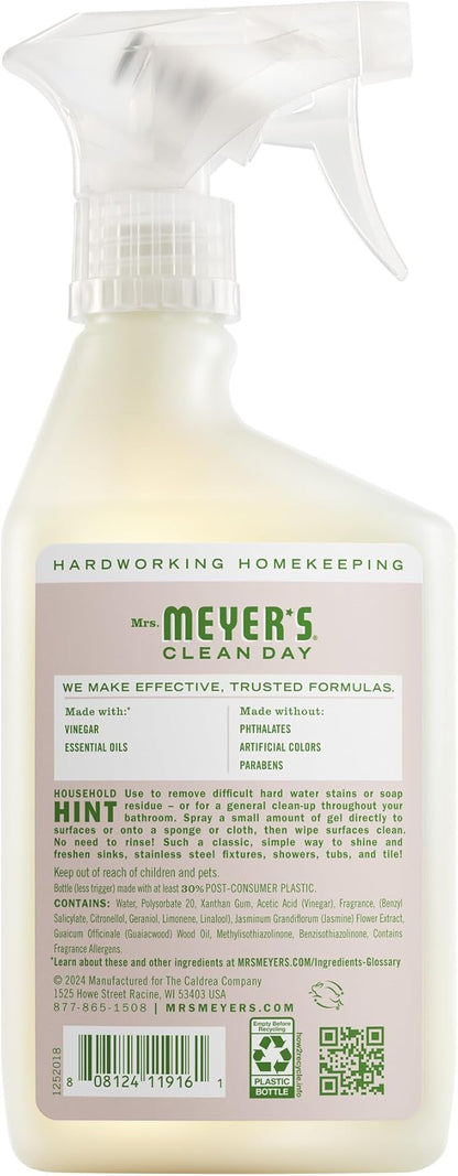 MRS. MEYER'S CLEAN DAY Vinegar Gel Cleaning Spray, Bathroom Use, No-Rinse Formula, Apple Blossom, 16 Fl Oz, Pack of 1
