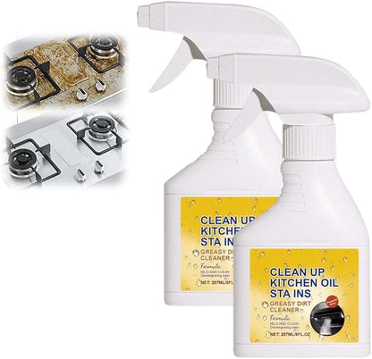 Kitchen Heavy Oil Cleaner Spray, Heavy Duty Kitchen Degreaser Spray, Foaming Oil Cleaner for Stove, Oven & Countertops, Multi-Surface Grease Remover for Appliances (2pcs)