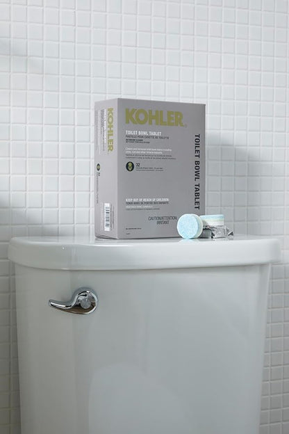 Kohler K-28634-NA Toilet Bowl Cleaning Tablets, Clean & Remove Stains, Fresh Ocean Scent, 32 Individually Wrapped Tablets