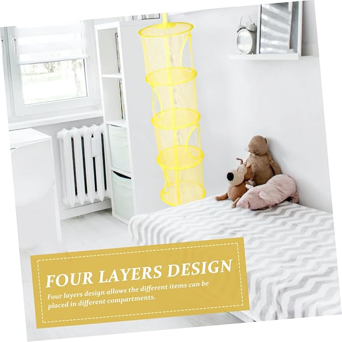 Unomor 1Pc Hanging Basket for Laundry and Storage Breathable Compartment Organizer Practical Underwear and Sock Drying Net Space Saving Design for Home Use