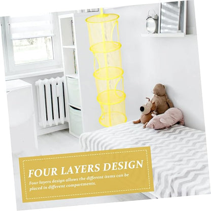 Unomor 1Pc Hanging Basket for Laundry and Storage Breathable Compartment Organizer Practical Underwear and Sock Drying Net Space Saving Design for Home Use