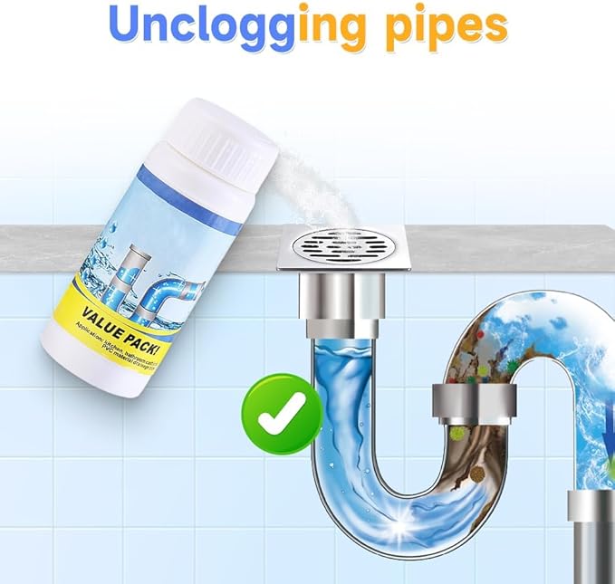 Advanced Drain Cleaner - Fat & Grease Remover for Kitchen & Bathroom Sinks, Easy-to-Use Tube Unblocker Solution, Multi-Surface Compatible, 3.9 oz/110g Each (3 Pcs General)