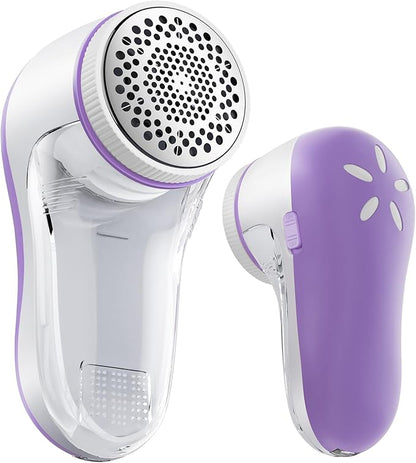 POPCHOSE Fabric Shaver, Lint Remover for Clothes, Electric Lint Shaver with 6-Leaf Blades, Sweater Shavers to Remove Pilling for Clothing, Couch, Furniture, Fuzz, Lint Ball, Bobbles, Violet Purple