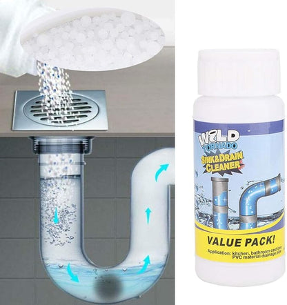 Drain Cleaner Agents Powerful Foaming Deodorizes Clogged Pipes Toilet Cleaner Strengthfully Sink and Dredge Deodorant Powder Agent for Kitchen Dredging