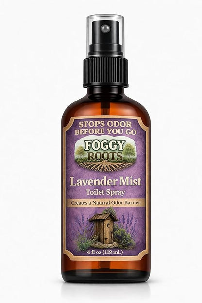 Lavender Pre-Poop Toilet Spray – Stops Odor Before It Starts, Bathroom Odor Eliminator for Toilet, 4 oz (200+ Uses) Travel, Home & Work