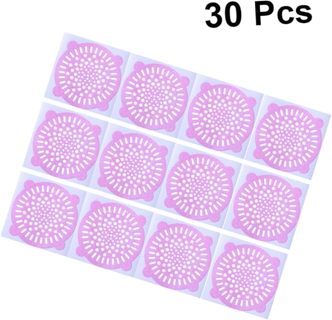 Bathroom Sink Drain Filter 30pcs Disposable Hair Filter Non-Woven Fabric Block Easy to Install and Clean