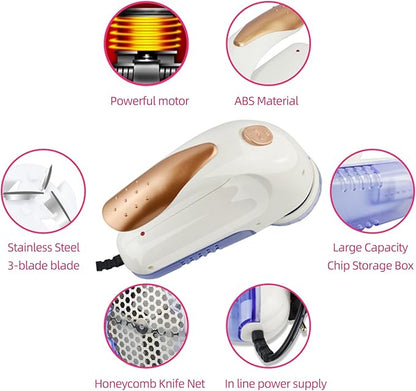 Fabric Shaver, Electric Fuzz Lint Remover, Portable Fabric Shaver and Effectively Sweater Defuzzer with Replaceable Blades for Clothes Furniture Couch Curtain (US)