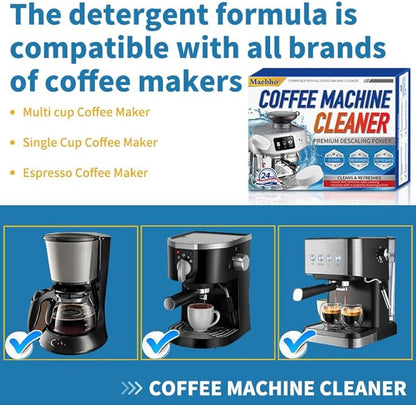 Coffee Maker Cleaner Garbage Disposal Cleaner - Includes 24PCS Coffee Maker Tablets and 24-Pack Garbage Disposal Tablets