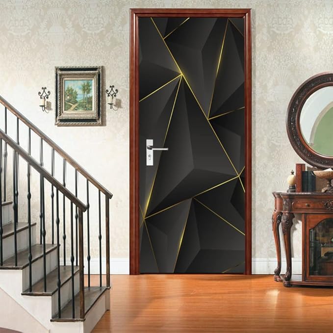 3D Door Stickers Murals Peel and Stick - Three-Dimensional - Wallpaper Self-Adhesive Decals Removable PVC Waterproof Poster for Bedroom Living Room Wall Decoration 30.3 x 78.7 inch