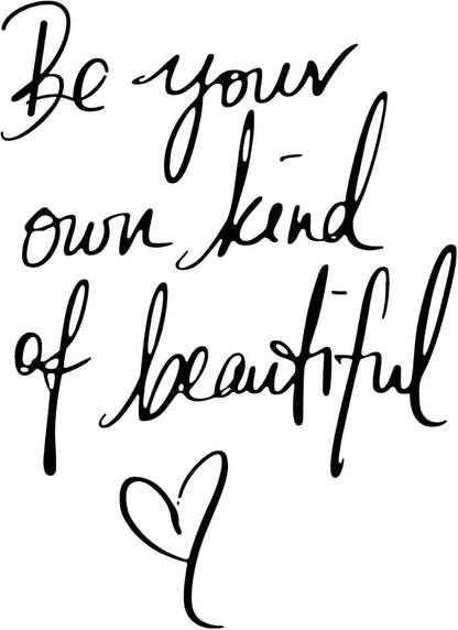 Inspirational Vinyl Wall Decals, Be Your Own Kind of Beautiful Quote Wall Sticker Wall Art Home Decor Wall Stickers for Living Room Bedroom Office Bathroom Girl Home Decoration(Black)