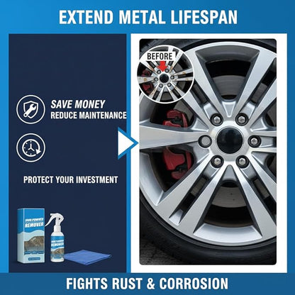 2026 New Multi-functional Quick-acting Rust Removal Spray, Fast-acting Spray to Remove Iron, Portable Car Rust Removal for Metal, Tools, Cars, Chains (2PCS)