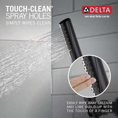 Delta Faucet Trinsic Single Spray Wall-Mount Hand Shower, Hand Held Shower with Hose, Black Handheld Shower Head, Slide Bar Hand Shower, Handheld Shower, Matte Black 55085-BL