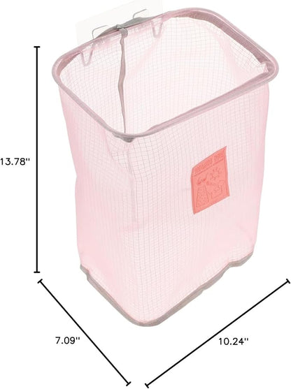 Vaguelly Folding Wall-mounted Laundry Basket with Nail Hook Space-saving Clothes Storage Organizer for Home Use Lightweight and Convenient for Clothing and Toy Storage