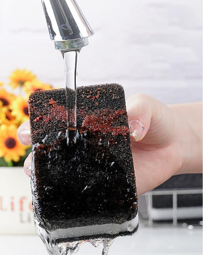 5 Pcs Heavy Duty Scrub Sponges,Dual-Sided Dishwashing Sponge for Kitchen,Multi-Use Deep Cleaning Scrub Sponge (Black White)
