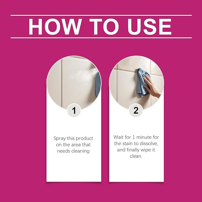 Stubborn Stains Cleaner, Bathroom Descaler Cleaner, Bathroom Descaler Foam Cleaners, Multipurpose Bathrooms Foam Cleaners, Powerful Descaling Cleaning Agent for Bathtub Glass, 2 Pcs