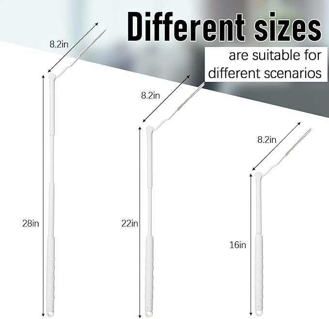 Colingmill 2 Pcs 3 ft Replacement Handles Compatible with Duster Refills, Extendable Long Extended Handle Only, Adjustable Length for Ceiling Fans, Blinds, Shelves, Windows (White)