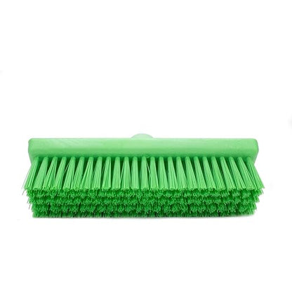 SPARTA 40423EC75 Plastic Floor Scrub Brush, Wall Brush, Equipment Brush With Nonabsorbent Bristles For Industrial Kitchens, Hospitals, Commercial Cleaning, 4 Inches, Lime, (Pack of 2)