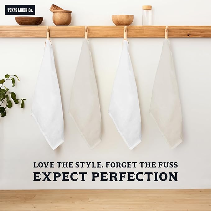 TEXAS LINEN CO. 100% Cotton Dish Cloths - Flour Sack Kitchen Towels - Cotton Blank Towel - Thick Absorbent Quick Dry, Machine Washable - Cleaning & Drying - 28"x28" - Pack of 24 (White)