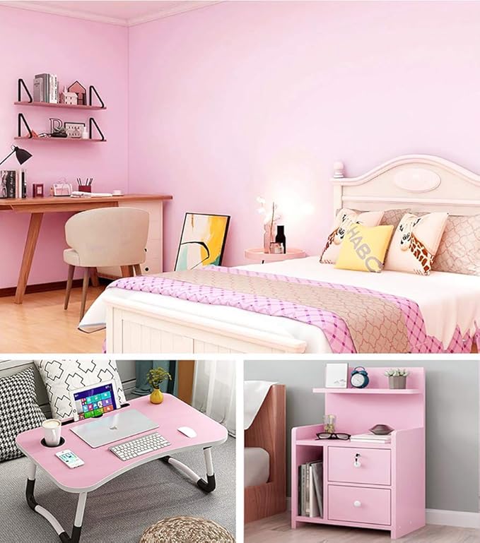 118"x17.7" Pink Peel and Stick Wallpaper Solid Color Contact Paper Self-Adhesive Removable Wallpaper for Wall Covering Cabinet Countertop Vinyl Roll