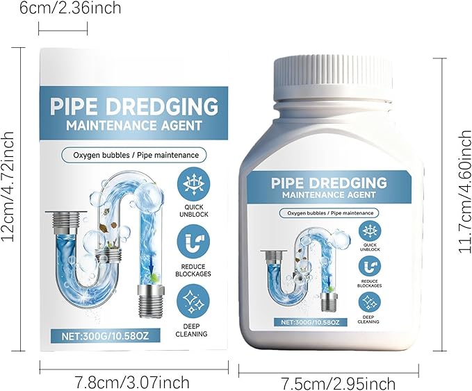 Drain Unblocker, Sink Unblocker, Toilet Cleaner, Fast-Acting Sink Toilet Drain Cleaner, Dissolves Hair Grease Soap Scum, Clog Remover & Pipe Deodorizer for Pipes Home Use (1PC)