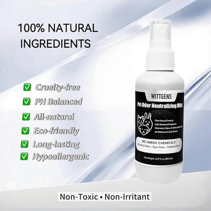 Plant-Based Pet Odor Eliminator Spray for Home - Long Lasting Neutralizer for Strong Odors, Safe for Dogs, Cats & Small Animals, Fresh Scent, 5.07oz (2-Pack)