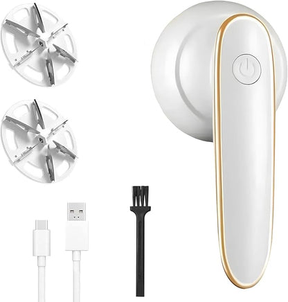 Rechargeable Fabric Shaver, 2025 New Electric Lint Remover, Multi-Functional Pill Remover for Clothes and Furniture, Portable Sweater Defuzzer for Home Use (White)