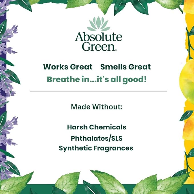 Absolute Green All Purpose Cleaner Spray, Non-Toxic, Kitchen, Bathroom, Countertop, Windows, Safe around Kids and Pets, Natural Peppermint Scent, 25 oz (1 Pack)