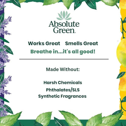 Absolute Green All Purpose Cleaner Spray, Non-Toxic, Kitchen, Bath, Countertop, Stainless, Safe around Kids + Pets, Natural Lavender Spa Scent, 25 oz (2 Pack)