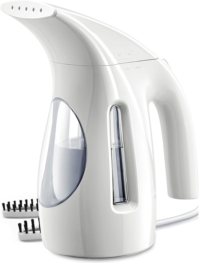 HiLIFE Steamer for Clothes, Portable Handheld Design, 240ml Big Capacity, 700W, Strong Penetrating Steam, Removes Wrinkle, for Home, Office and Travel(ONLY FOR 120V)(White)