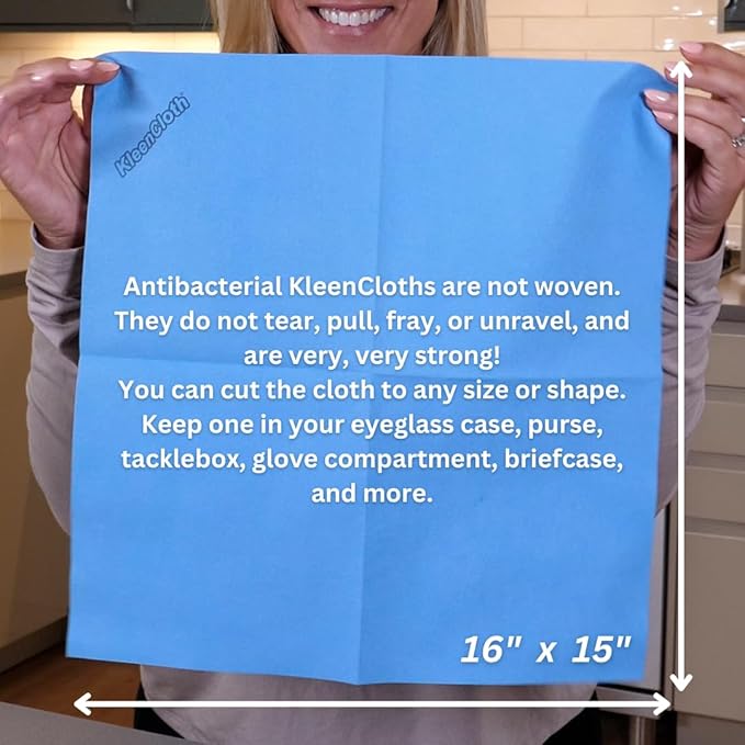 Reusable Antibacterial Cleaning Cloths – Removes 99.99% of Bacteria with Just Water | Silver-Embedded, Chemical, Odor, Streak & Scratch-Free for All Surfaces | 8 Pack