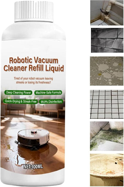 Robotic Floor Liquid - Vacuum Mopping Agent, Hardwood Cleaning Fluid with Quick-Dry Technology, Hardwood Maintenance Solution, Multi-Floor Concentrate, Botanical Formula for Tile Laminate
