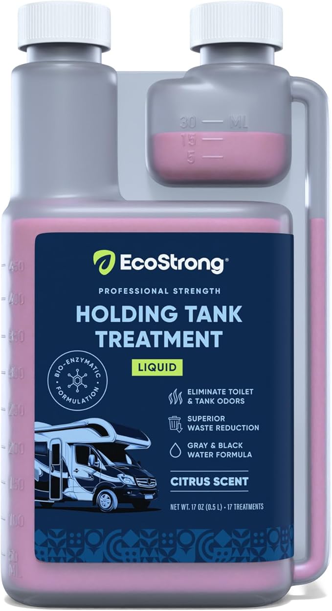 Eco Strong RV Toilet Treatment | RV Black Tank Treatment | RV Holding Tank Digestor, Odor Eliminator, and Cleaner | Perfect for Campers, RVs, Boats, 17 Treatments, Citrus