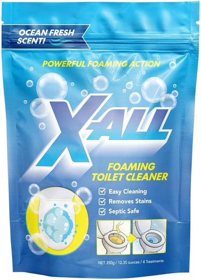 X-ALL Foaming Toilet Cleaner, Self-Activating Powder for Deep Cleaning, Fights Stains, Limescale and Mineral-Buildup