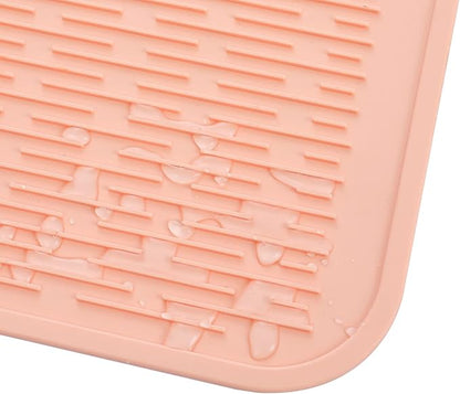 MicoYang Silicone Dish Drying Mat for Multiple Usage,Easy clean,Eco-friendly,Heat-resistant Silicone Mat for Kitchen Counter or Sink,Refrigerator or Drawer Liner Pink 2XL 24 inches x 18 inches
