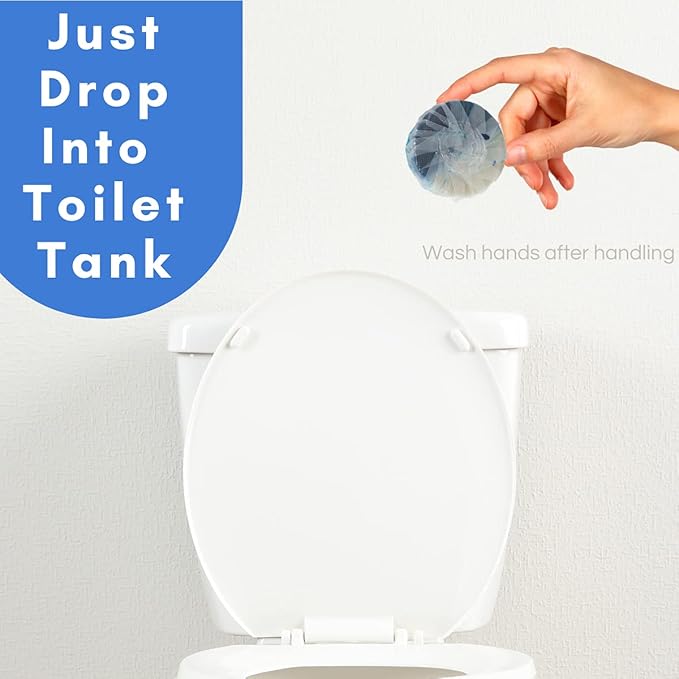 Air Jungles Automatic Toilet Bowl Cleaner Tablets (8 Count), Extra Fresh Cleaner Tabs for Toilet, Quick Bubbles Foaming and Long-lasting, Easy-to-Use, Simply Drop Tablet in Tank