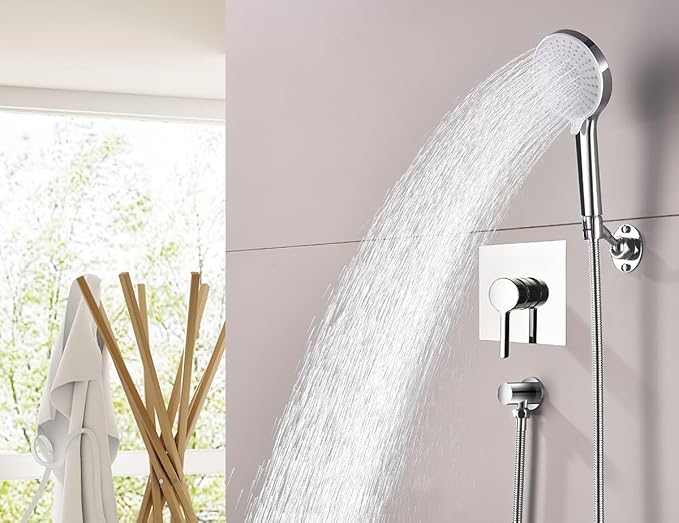 Adjustable Shower Head Holder Wall Mount, Solid Brass Handheld Shower Bracket with Screw Mount for Most Sprayers, Shower Wand Holder, Pivot Ball Joint Design(Chrome Finish)