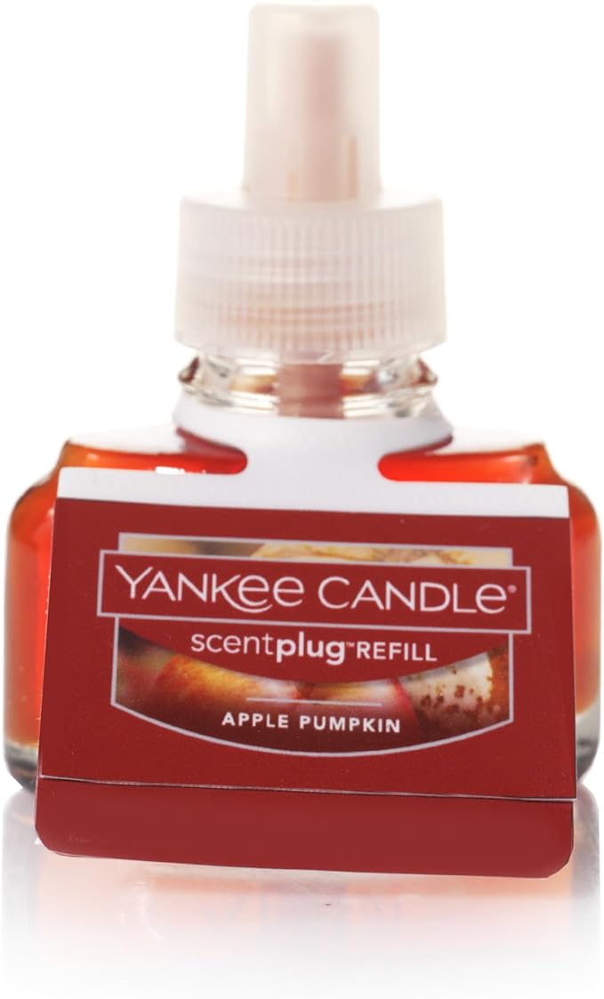Yankee Candle ScentPlug Refill for Plug in Air Fresheners, Scented Oil Refills, Long Lasting Home Fragrance, Apple Pumpkin (Pack of 4)