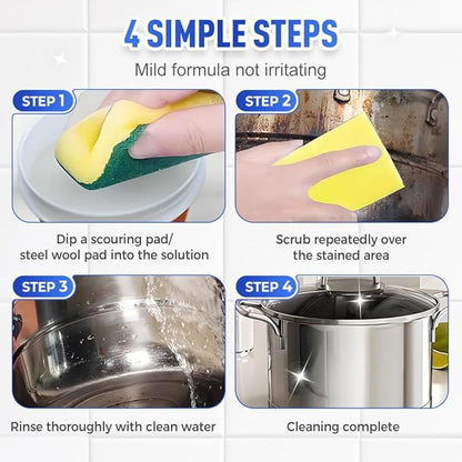 Wegodal Multi-Purpose Powerful Cleaner for Kitchen, Upgrade Heavy Kitchen Grease Remover, 3 In 1 Coconut Oil Natural Cleanser for Faucets, Tiles, Oven & Stove Top (3)