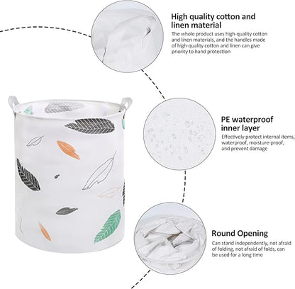 Collapsible Laundry Basket in Bedroom Waterproof Laundry Hamper in Bathroom Large Laundry Bag in College Dormitory Cloakroom Livingroom Nursery Organizer Toy Bin Autumn leaf-007
