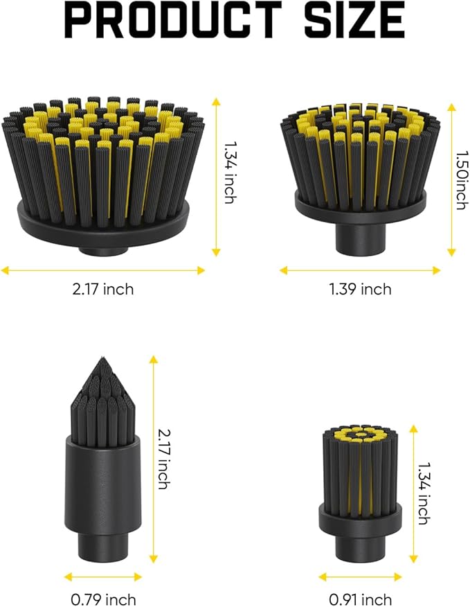 4 PCS Replacement Brush Heads for Fanttik Flip G10 Nano HomeCare Cordless Electric Spin Scrubber, Accessories for Grout, Tile, Sink, Crevices Cleaning