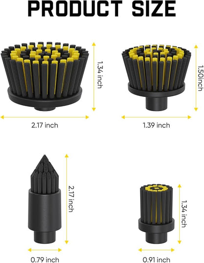 4 PCS Replacement Brush Heads for Fanttik Flip G10 Nano HomeCare Cordless Electric Spin Scrubber, Accessories for Grout, Tile, Sink, Crevices Cleaning