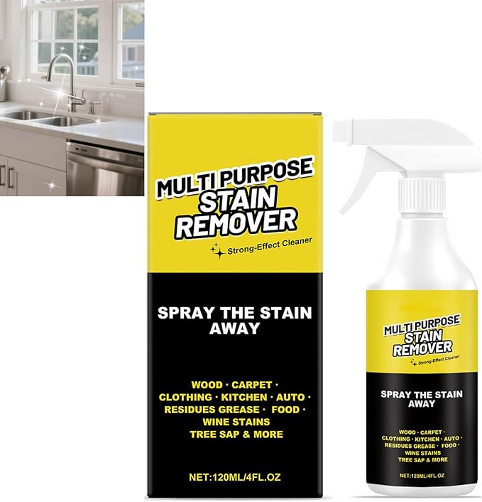 Multi Purpose Stain Remover, A powerful cleaner for kitchens, Kitchen Multi-purpose Foam Cleaner Spray, Fast Acting Cleaner for Kitchen Countertops, Floors, Toilets, Cars (1, 120ML)