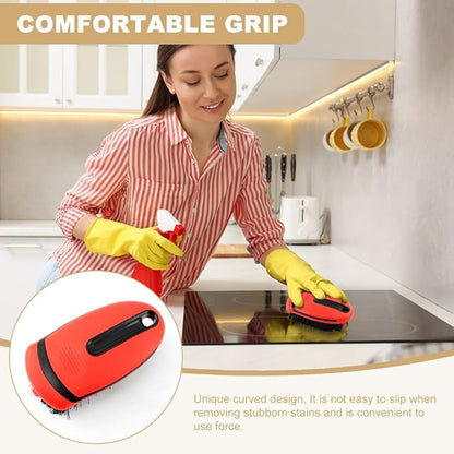 Carpet Brush, Scrub Brush Carpet Scrubber Stiff Bristle Detailing Scrub Brushes, Carpet Cleaning Brush, Cleaning Brush Interior Leather Brushfor Car and Home(Color:Red)