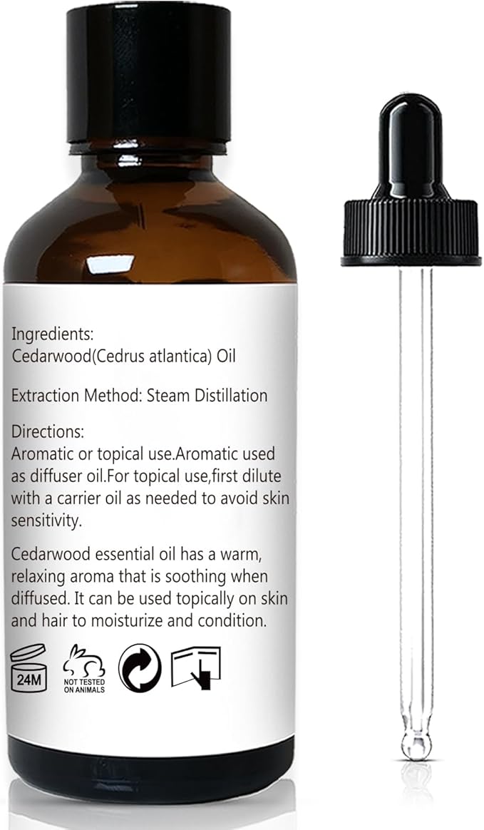 GM Gumili Cedarwood Essential Oil 1 Oz, 100% Pure Natural Cedarwood Oil, Aromatherapy Essential Oils for Diffuser, Skin, Hair, Candle, DIY Body Care