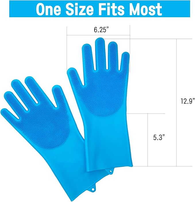 Silicone Magic Gloves : Ultimate Cleaning Gloves for Dishwashing, Kitchen, Pet, and Car