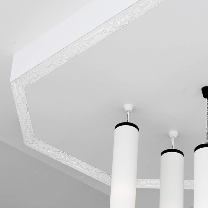 NeatiEase Flexible Molding Trim Wall Trim Self Adhesive, 16.4 Feet Peel and Stick Mirror Frame Border, Waterproof Bathroom Decor, Home Decor (White)