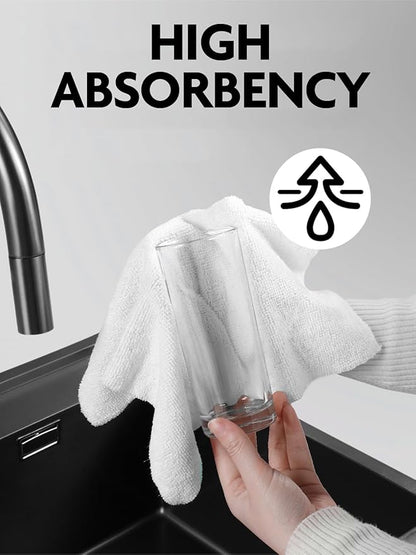 Fantasticlean Microfiber Cleaning Cloth Roll -90 Pack, Tear Away Microfiber Towels, 12" x 12", Reusable, Washable, Scratch Free, Ultra Absorbent Dishcloth for All-Around Cleaning Supplies (White)
