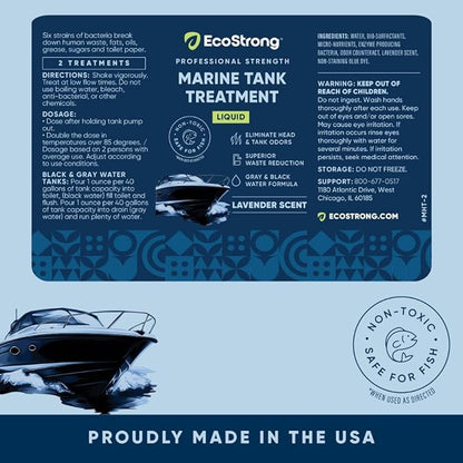 Eco Strong Marine Holding Tank Treatment | Powerful Enzymatic Black Water Digesting Liquid - Eliminates Tank Odor and Breaks Down Waste (10 x 2 Fl Oz)